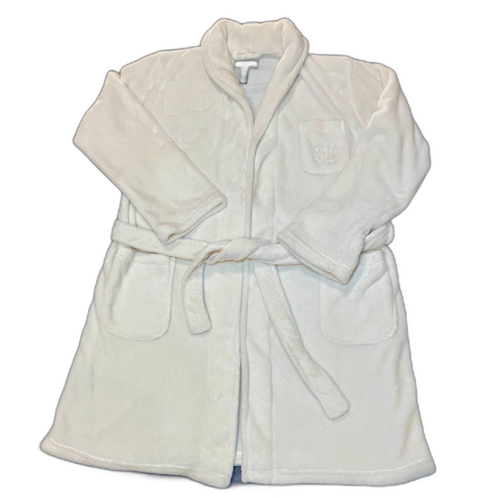 Lauren Ralph Lauren Robe Embroidered Monogram 3 Pocket Soft Short Size XL